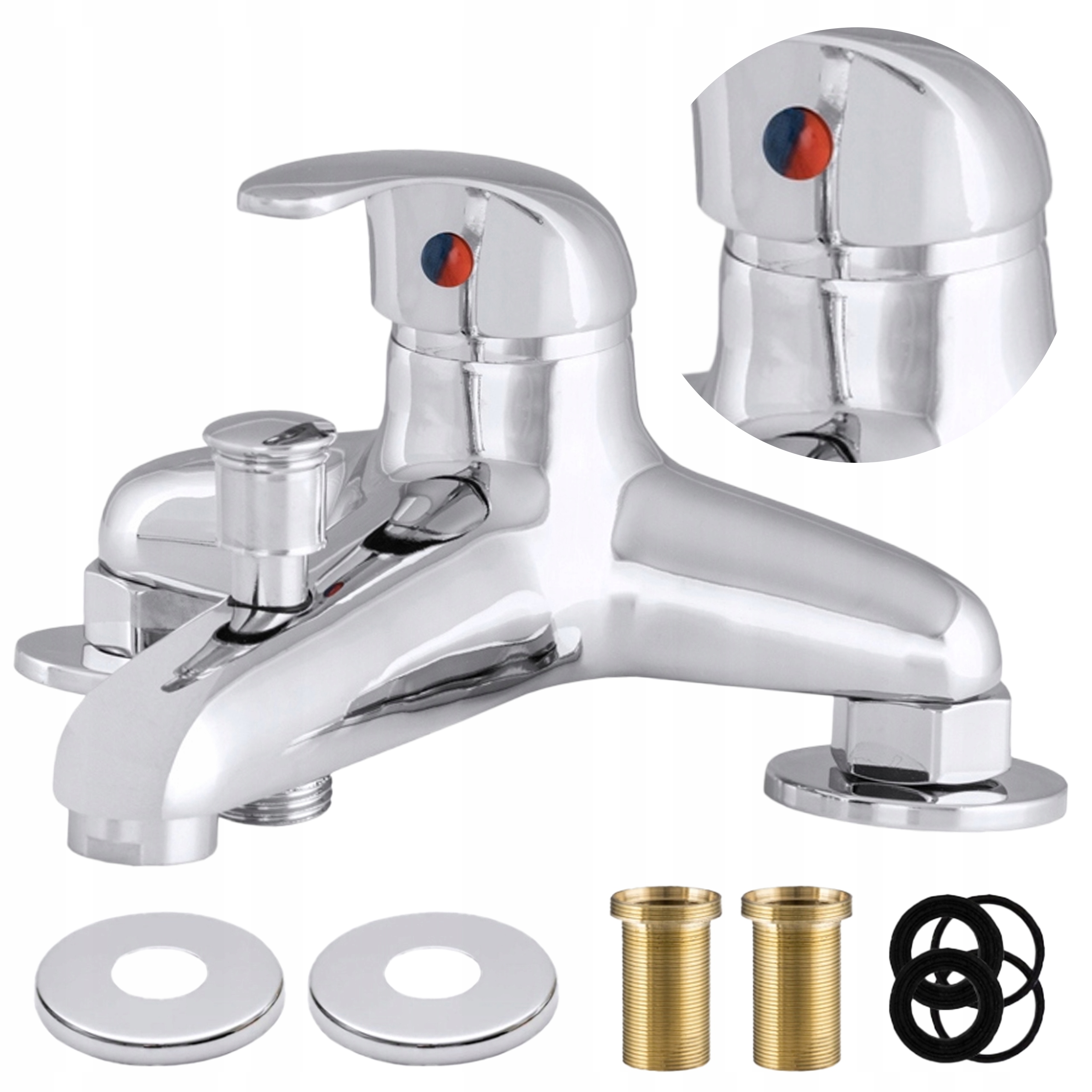 Koupelnová stojánková vanová baterie Stříbrná 2-otvorová Retro klasická Alfa