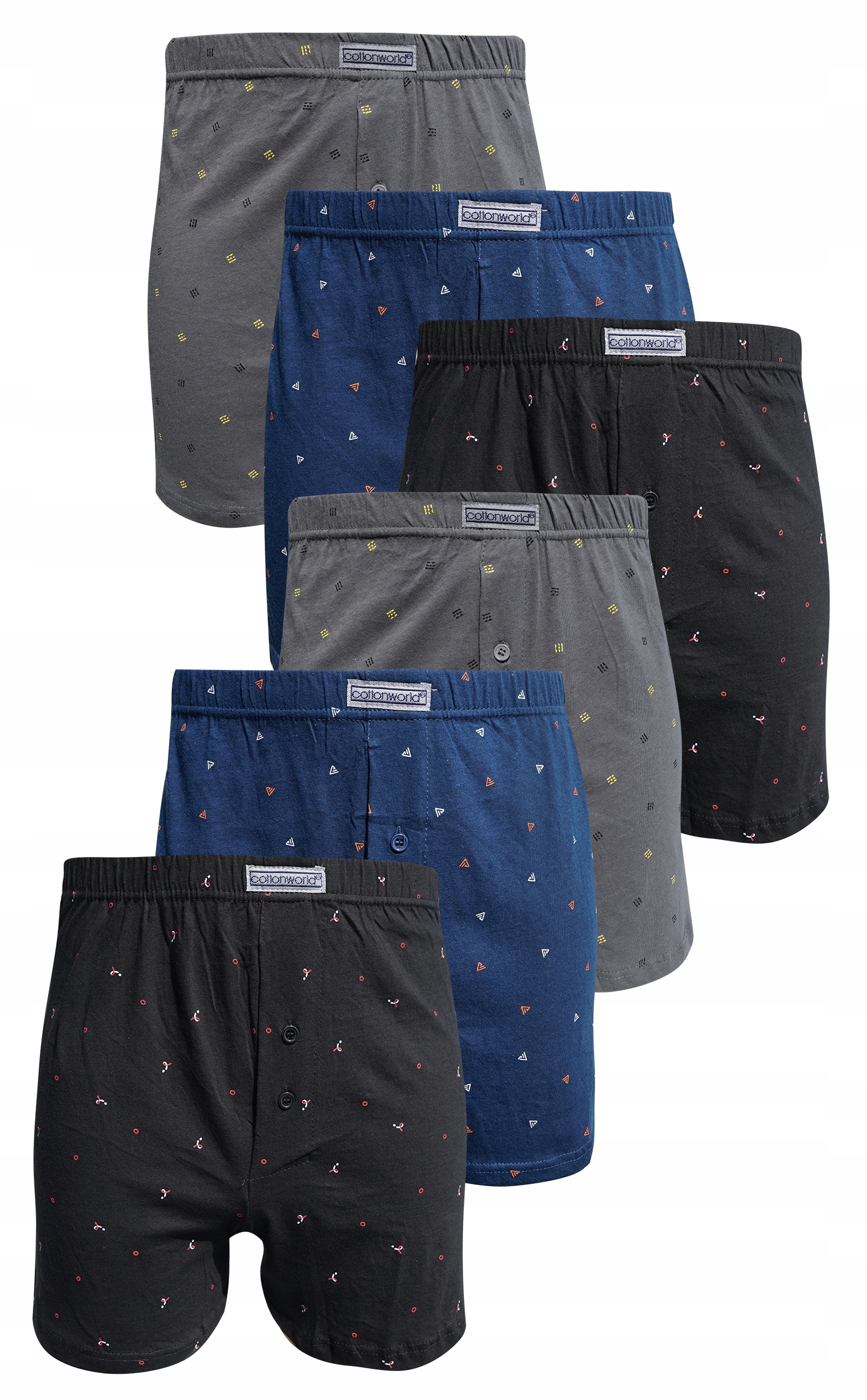 

Bokserki męskie luźne na guziki Cotton World