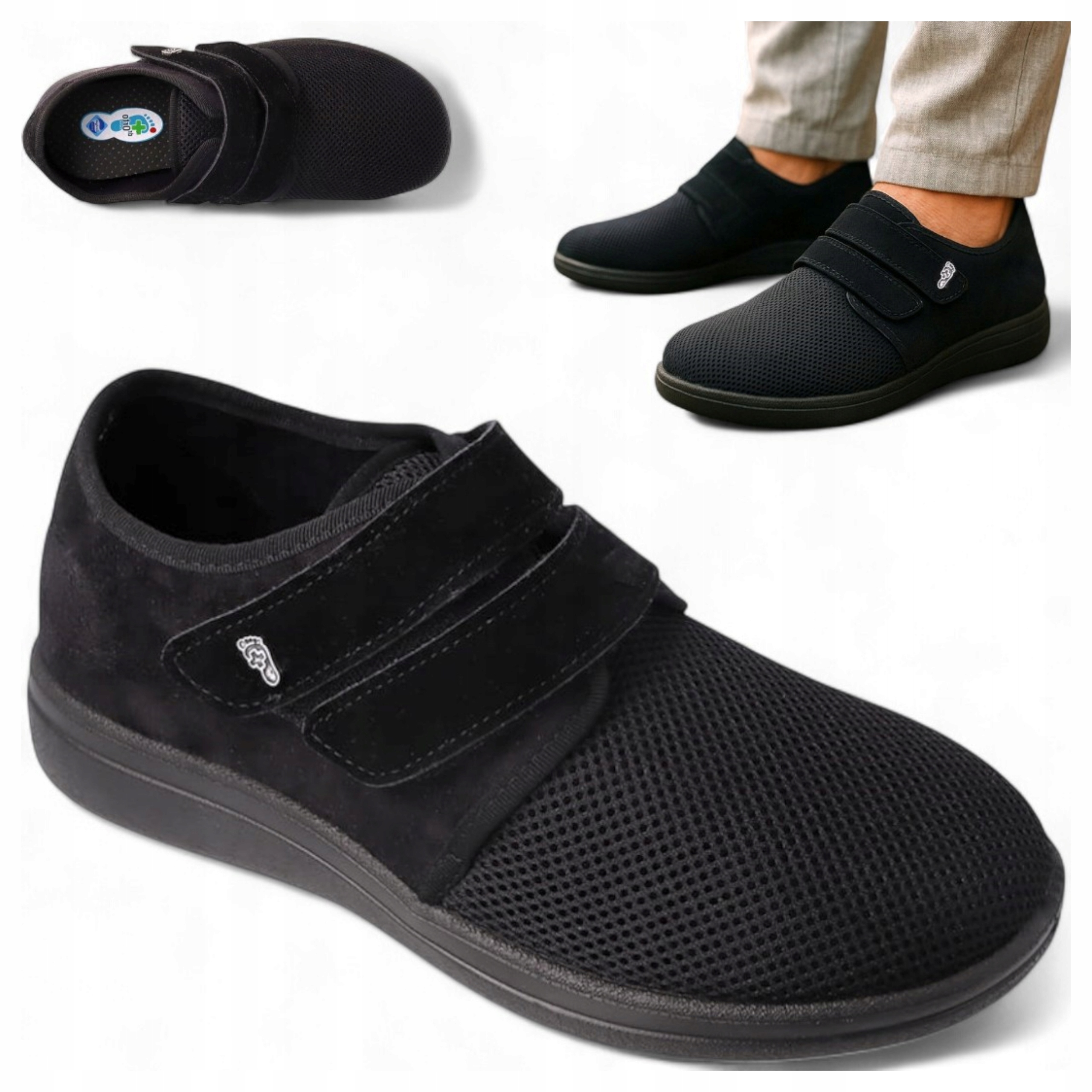 Pohodlné ortopedické polobotky zasouvací na suchý zip 42 Dr Orto Diabetická Noha