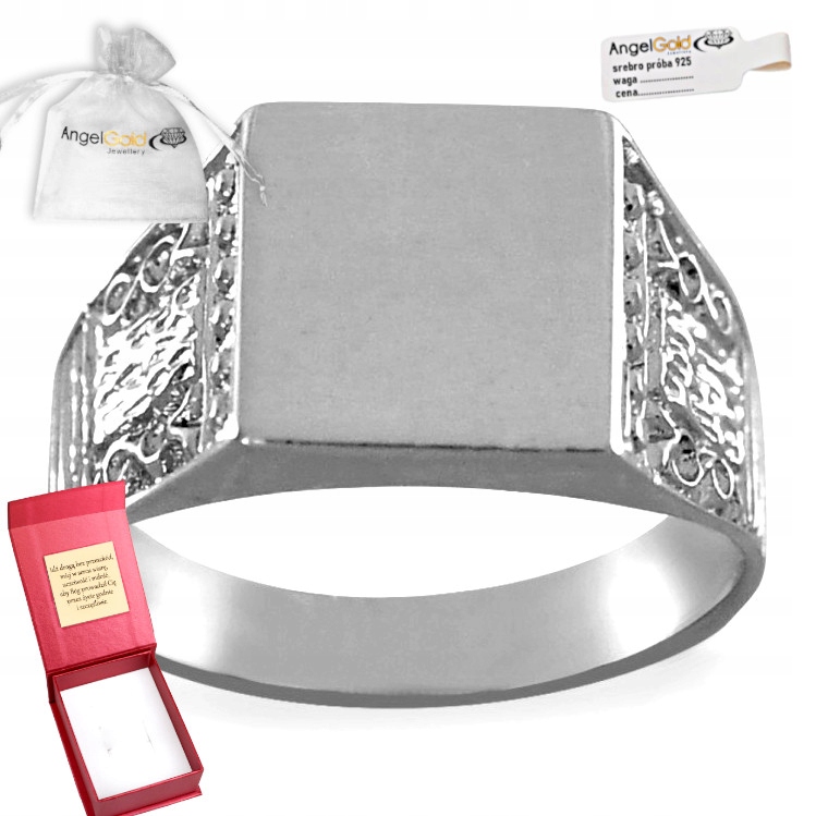 БОЛЬШОЙ ПЕРСТЕНЬ С ОРНАМЕНТОМ СЕРЕБРО 925 ГРАВЕР БЕСПЛАТНО