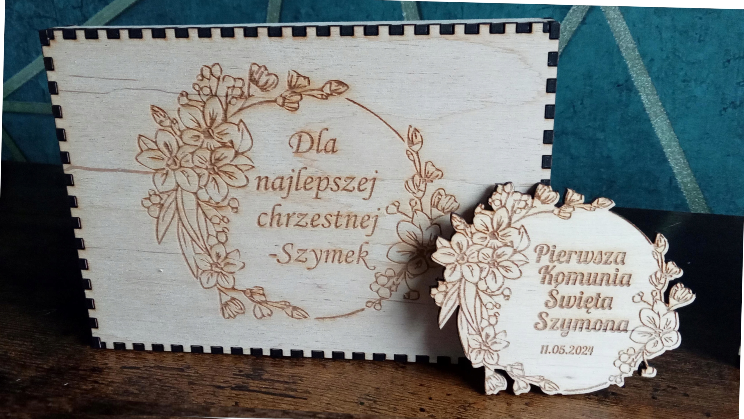 PODZIĘKOWANIE DLA MATKI CHRZESTNEJ KOMUNIA skrzynka na zdjecia