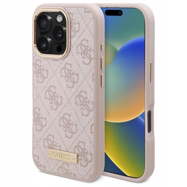 Obudowa Guess GUHMP16LU4GPRP do iPhone 16 Pro 6.3" różowa MagSafe