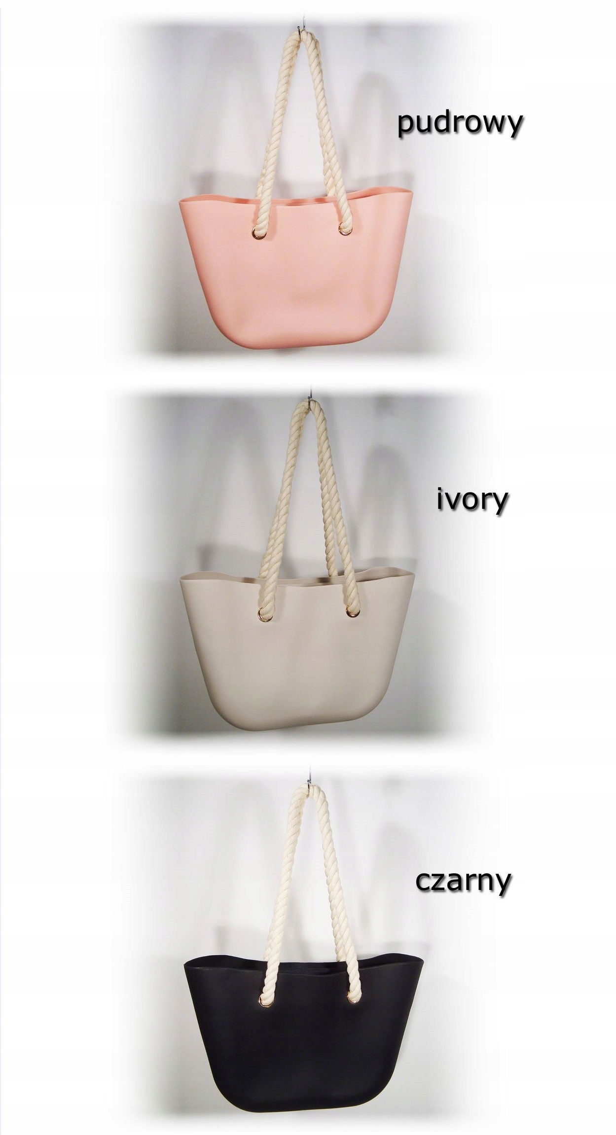 O TORBA GUMOWA TOREBKA HOBO JELLY SHOPPER BAG TGLB Wielkość duża (mieszcząca A4)