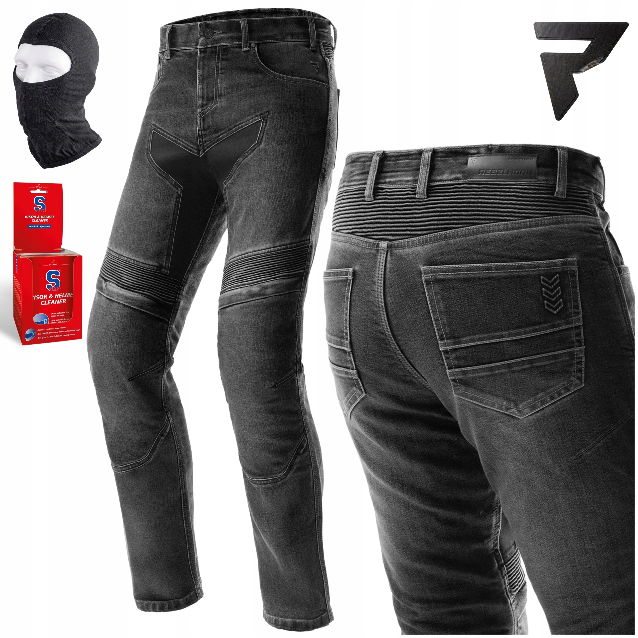 Motocyklové džínsy nohavice Rebelhorn Eagle 4 slim fit chrániče Darčeky