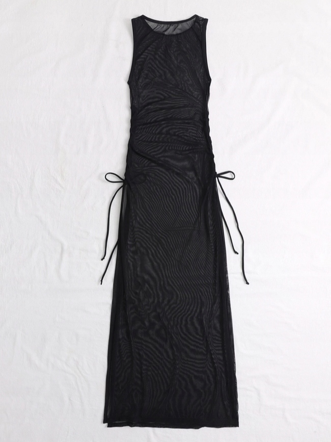 LETNIA DŁUGA TUNIKA PLAŻOWA ZWIEWNA SUKIENKA L Model KM1