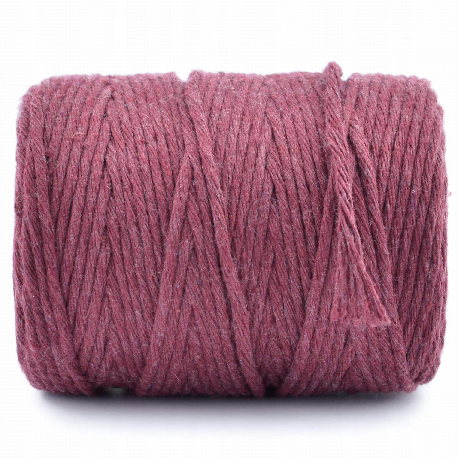 Sznurek bawełniany do makramy 2mm 150m bordowy