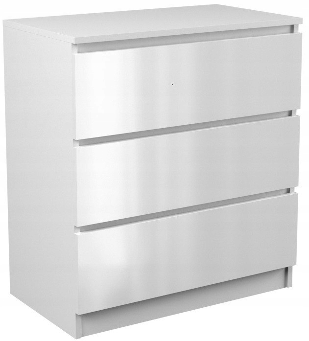 

Komoda Biały Połysk 70/77CM Słupek Szuflady Szafka