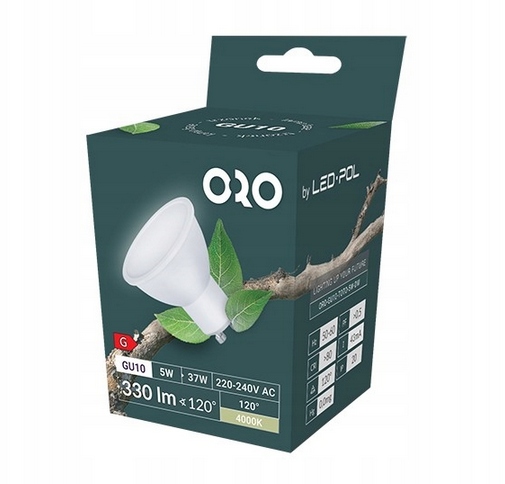 

Żarówka Led GU10 Neutralna 5W Toto 330lm 4000K