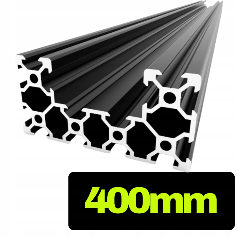 Profil aluminiowy C-beam V-slot czarny o długości 40 cm Profil 40x80