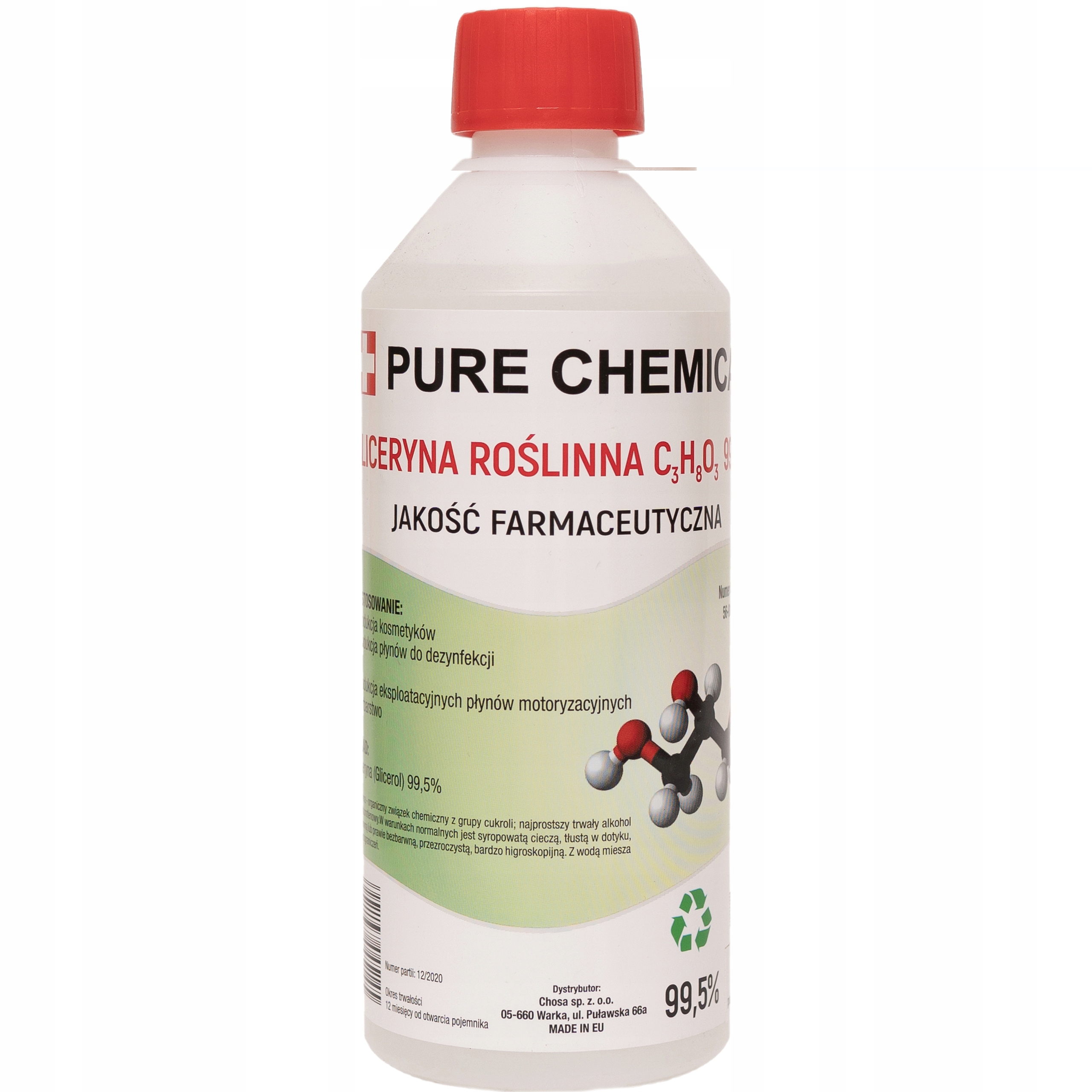 

Gliceryna roślinna Farmeceutyczna min.99,5% 500ml