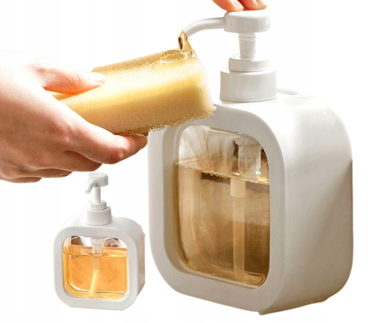 

Biały Dozownik do mydła płynu pojemnik kuchenny