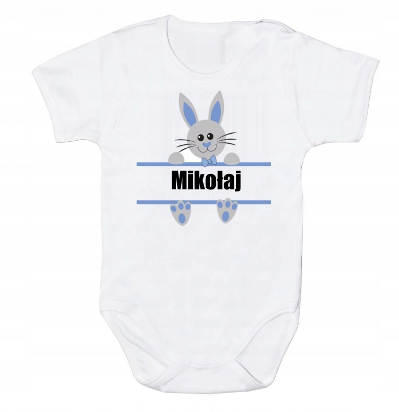 

Body niemowlęce Wielkanoc Zajączek+imię 80