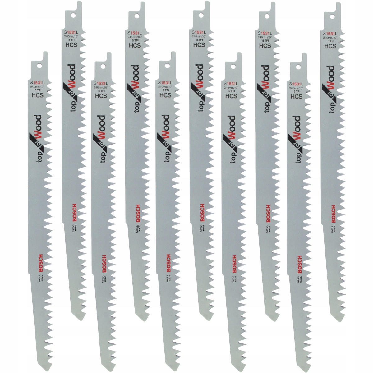 ZESTAW 10 BRZESZCZOT DO DREWNA S 1531L BOSCH