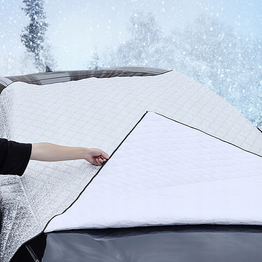 Gruba i trwała osłona przedniej szyby samochodu na śnieg. lód. mróz. Długość (cm) 30 cm