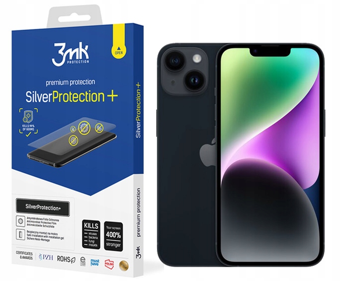Antimikrobiální Fólie Silver Protect+ 3MK pro iPhone 14 14 Pro 6.1"
