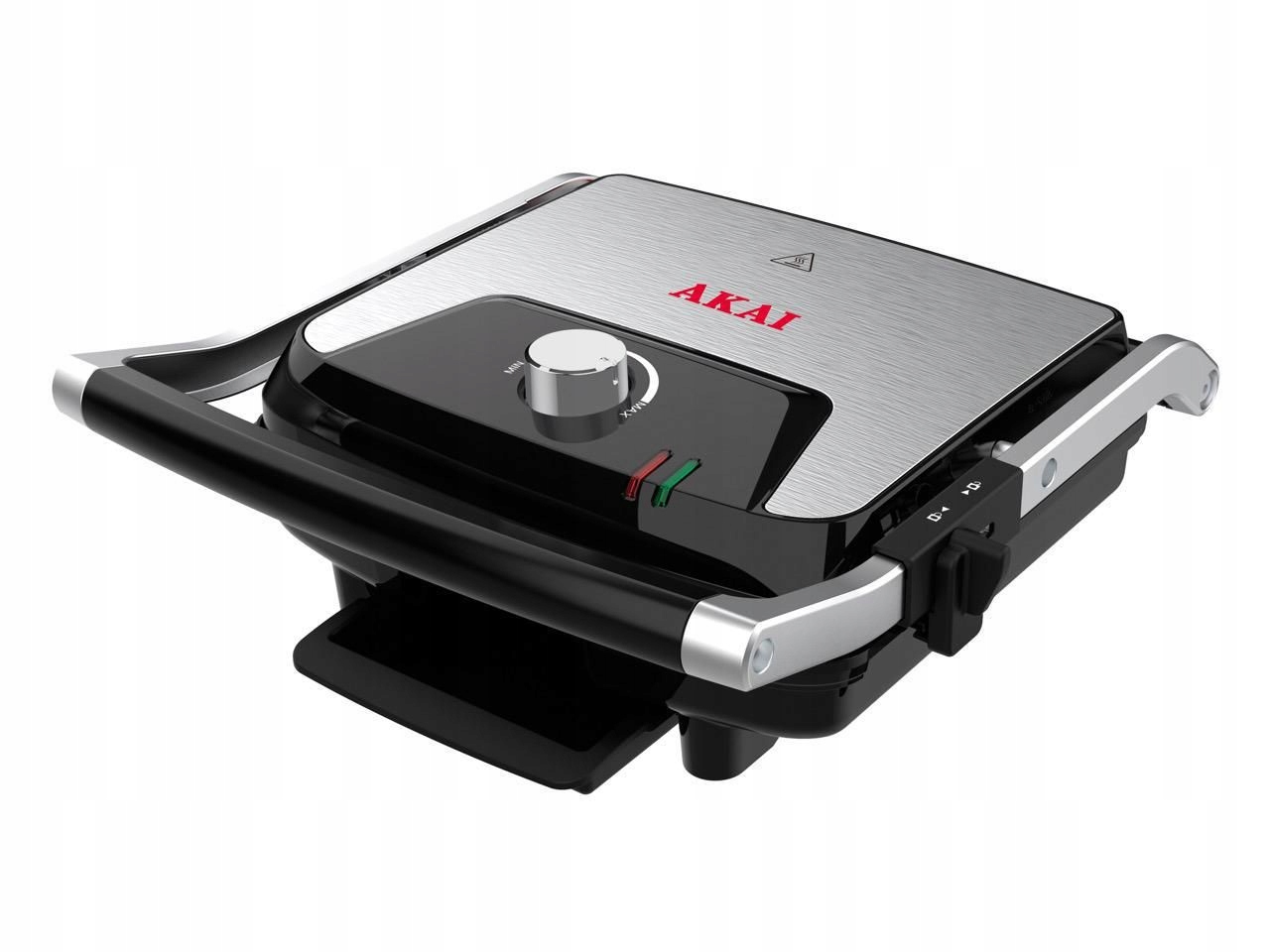 Kontaktní gril Akai, AGR-246, nepřilnavý povrch desek, široké otvírání, 200