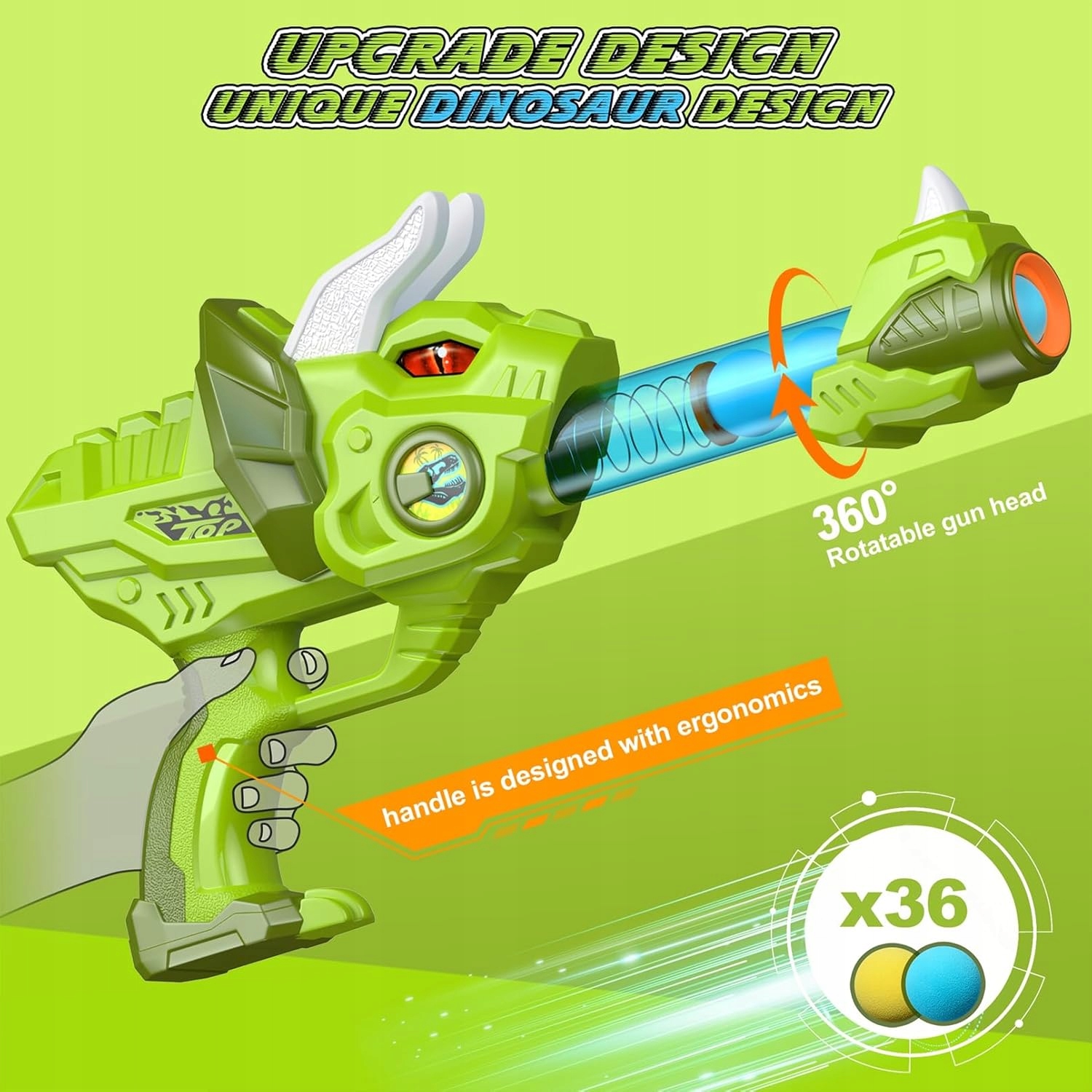 2 x DINOSAUR EAN PENOVÁ GUĽOVÁ STRELECKÁ PIŠTOĽ (GTIN) 5904326945326