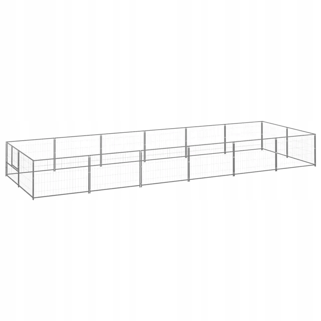 Levně Kotec pro psa, stříbrná, 12 m², ocelová