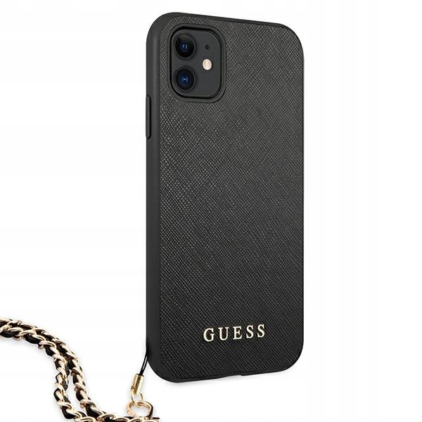 Etui GUESS Saffiano Chain + Łańcuszek do iPhone 11 Funkcje pochłanianie wstrząsów