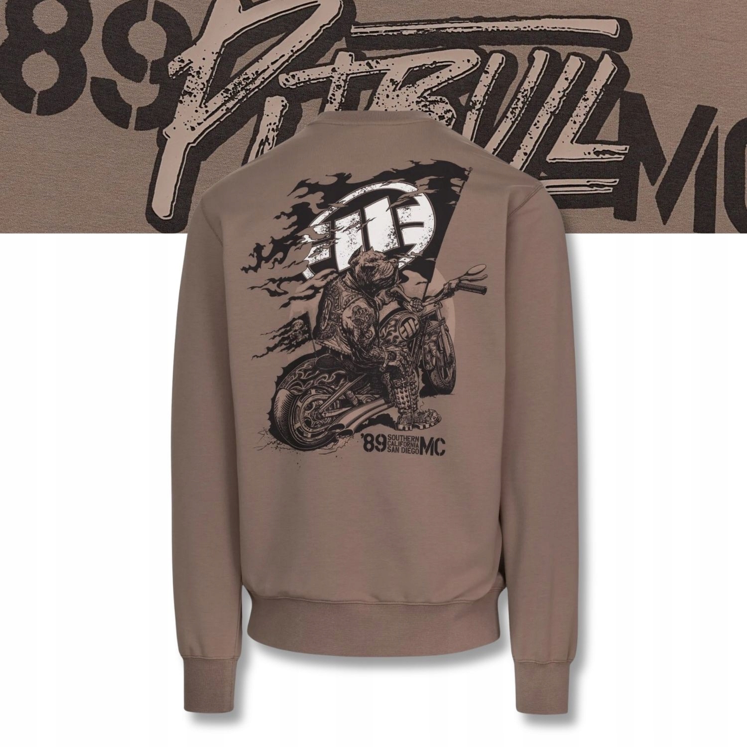 Męska Bluza Pitbull MC crewneck bez kaptura nadruk z logo XL