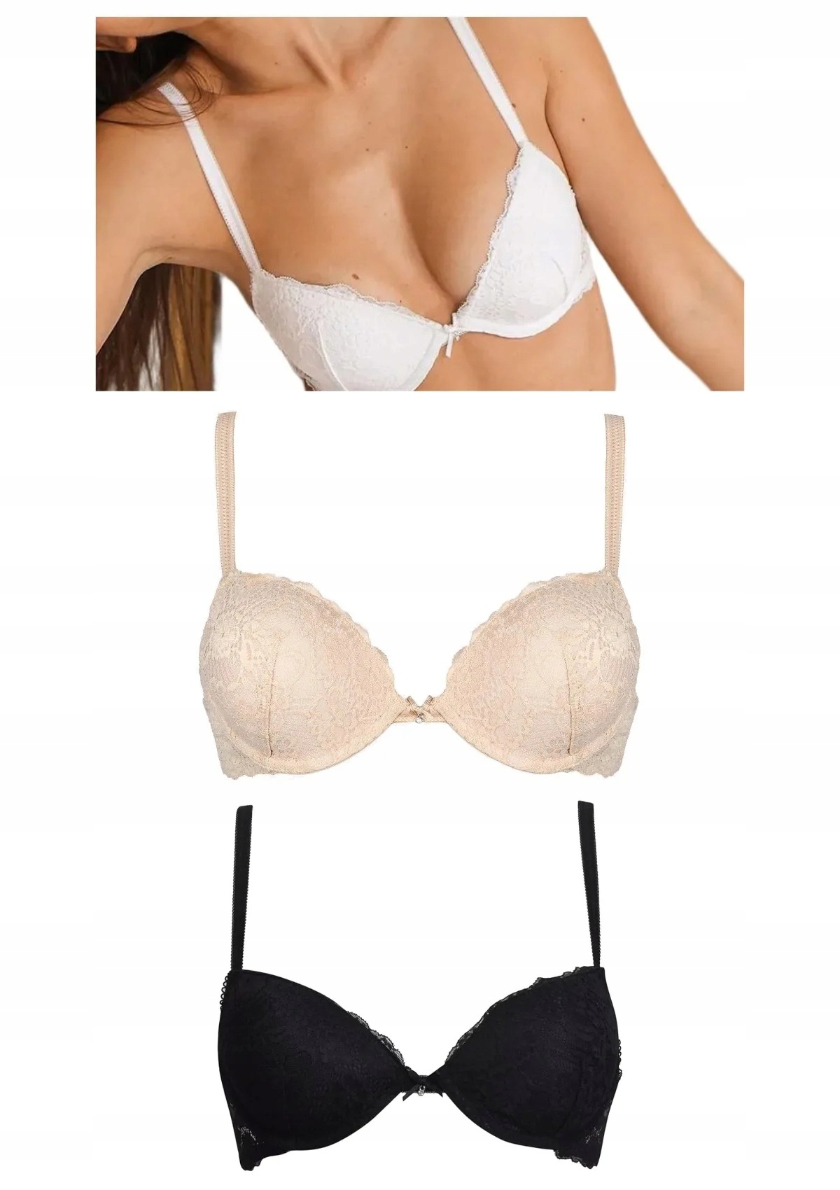 Sielei Allure 2674 podprsenka 3 ks bílá, cipria, černá 70B