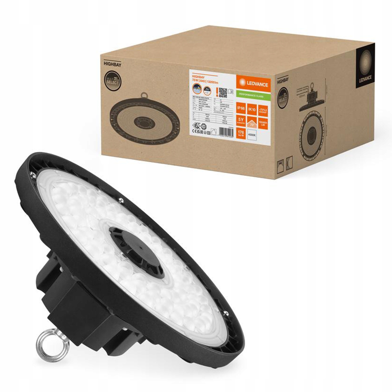 Led lampa Priemyselné svietidlo 75W 13200lm 4000K IP66 IK10 High Bay Gen 5