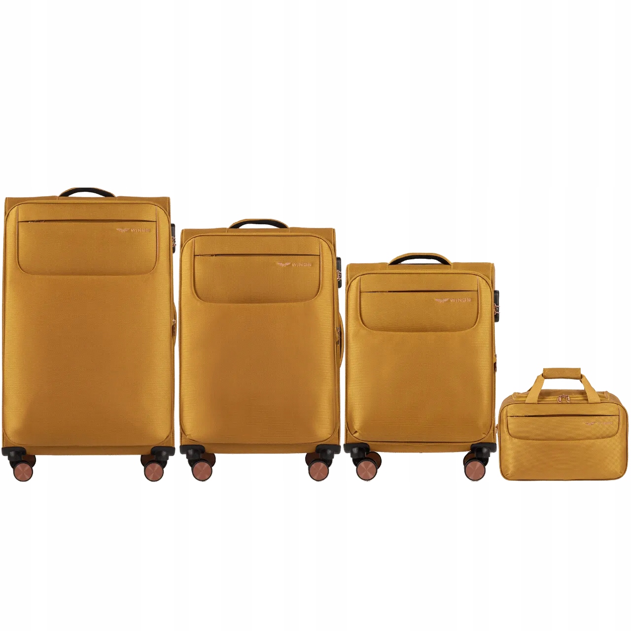 Zestaw 3 Walizek Podróżnych Z Poszerzeniem Torba L M S Wings TRN01 Yellow