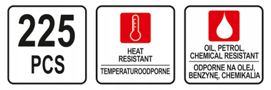 O-RING ORINGI USZCZELKA ORING GUMOWY 225 SZT. Marka inna