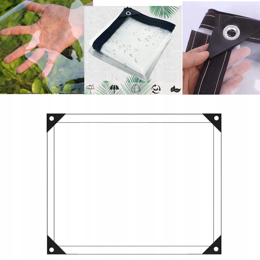 Průhledná Zahradní Terasová Plachta Voděodolná S Anti-uv Oky 3X4 M