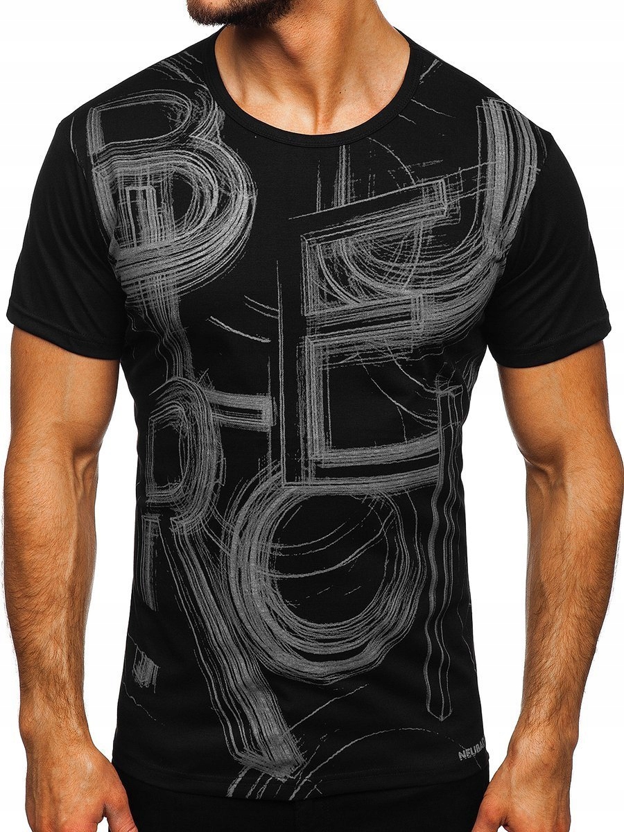 

T-shirt Męski Koszulka Czarna KS2525T Rozmiar_xl