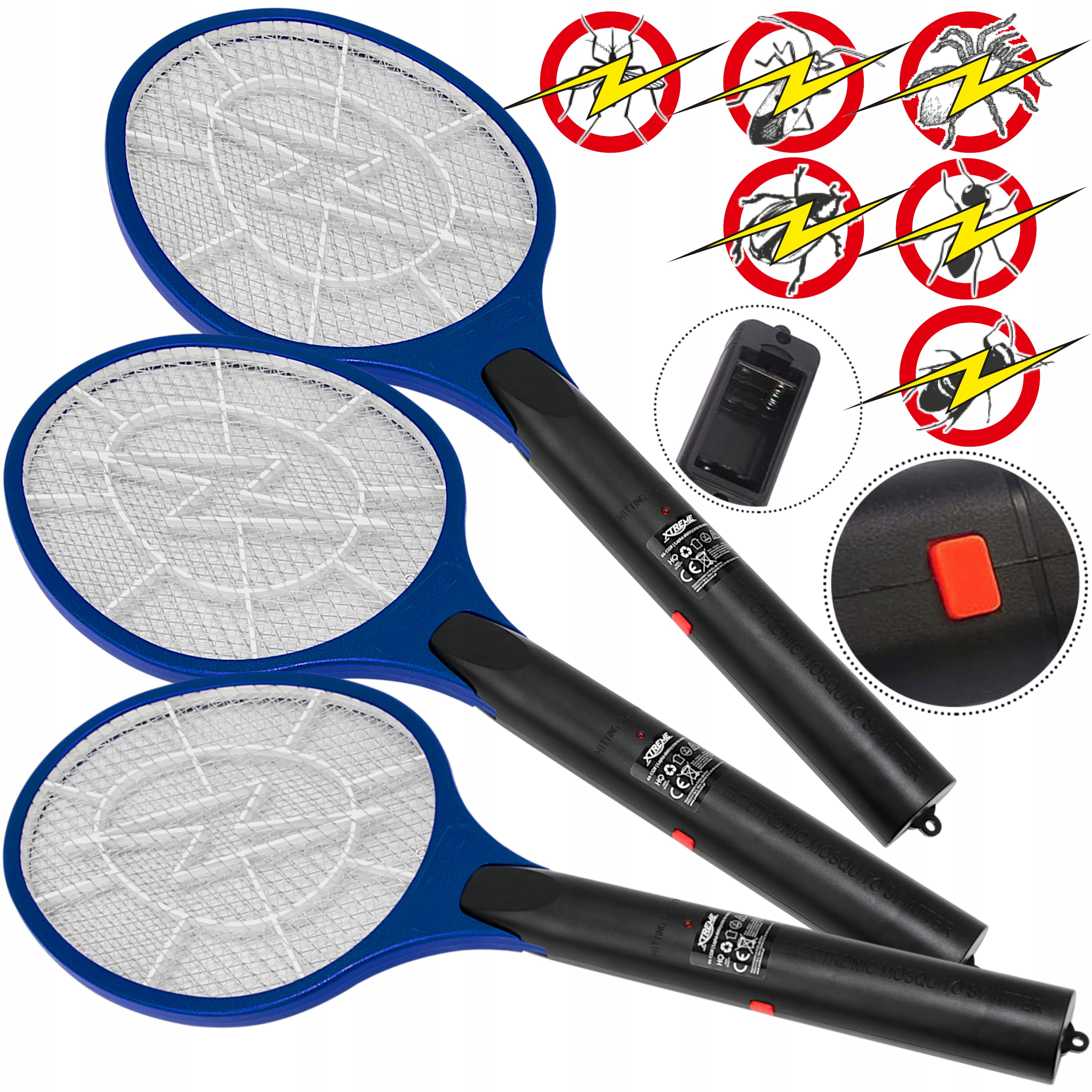 

3X Elektryczna Łapka Na Muchy Komary Packa Zestaw