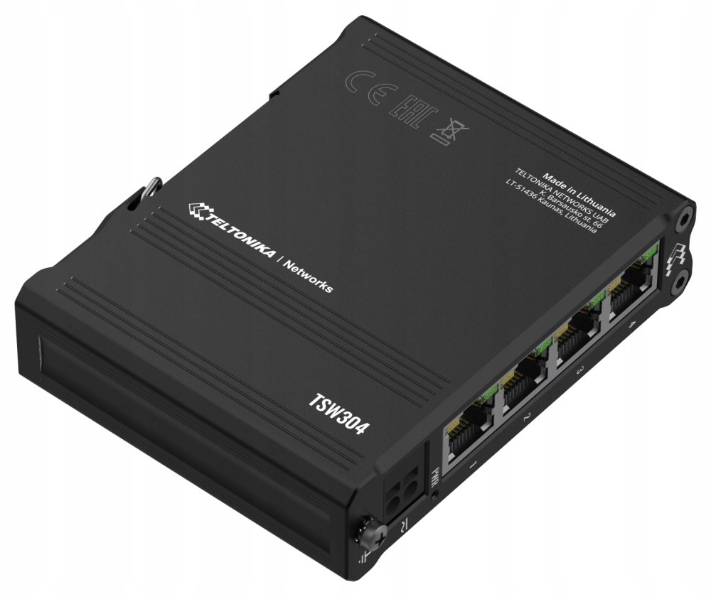 Teltonika průmyslový nemanažovaný switch na Din lištu TSW304 4port 10/100/1