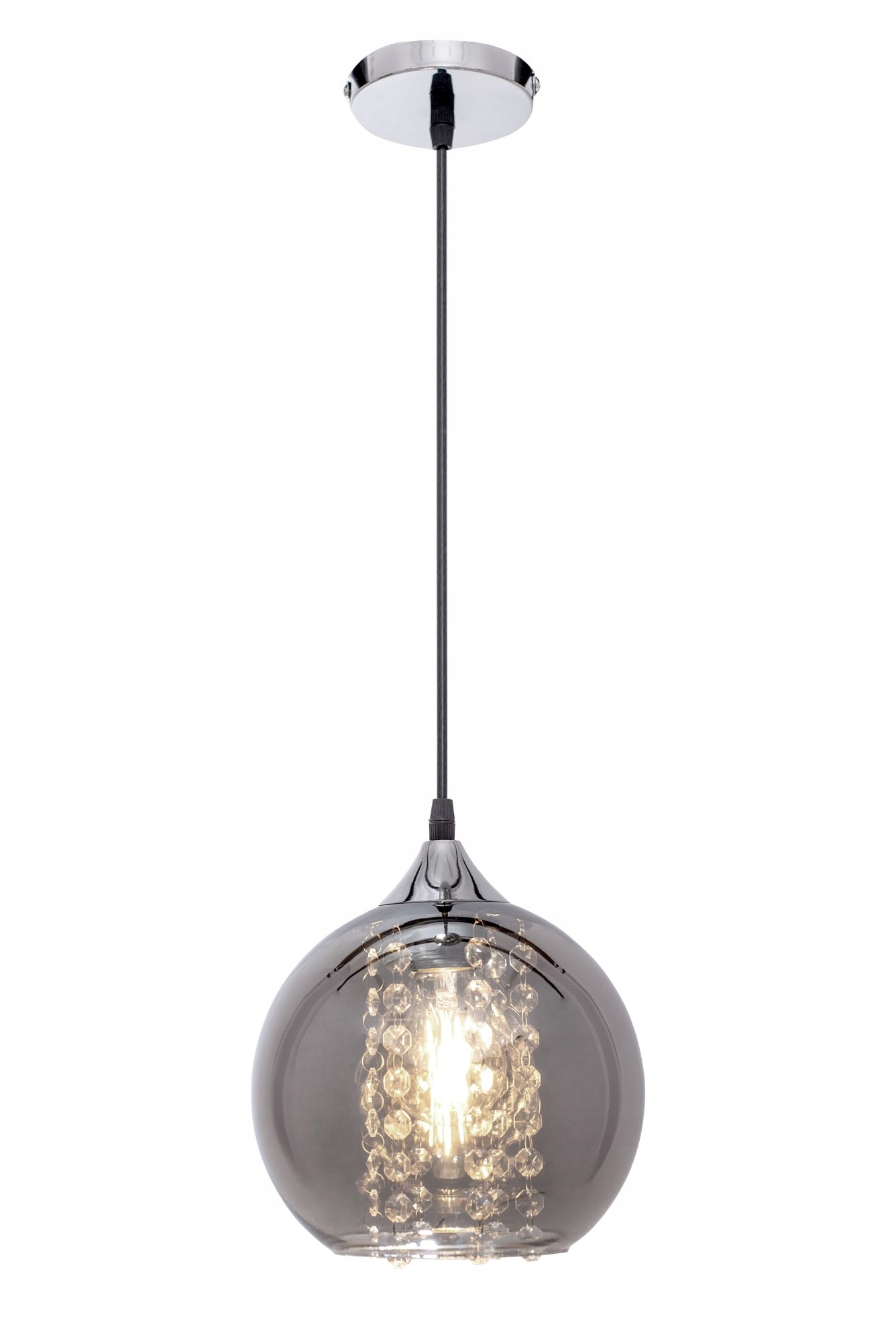 LAMPA WISZĄCA SZKLANA LUSTRZANA Z KRYSZTAŁAMI Kolekcja APP600-1CP