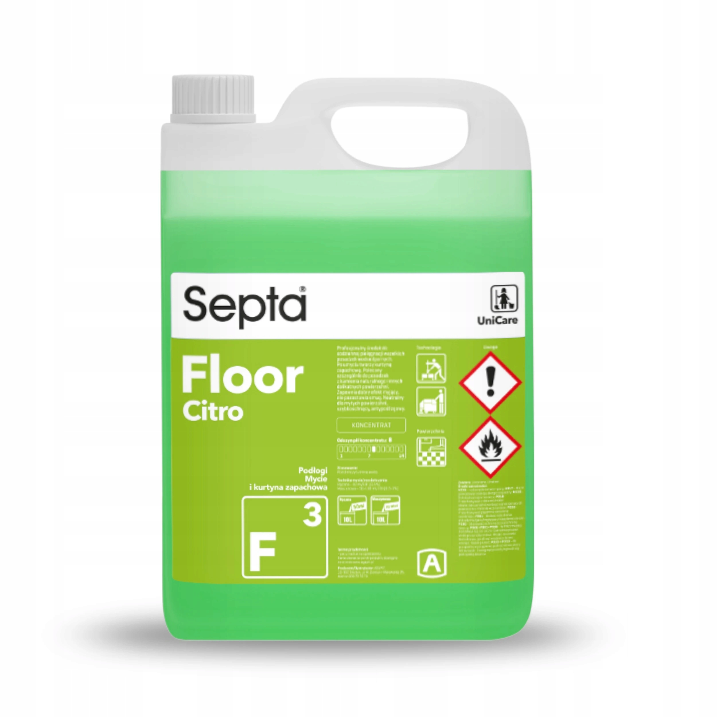 Septa Floor Citro F3 Płyn Do Mycia Podłóg Cytrus, Szybkoschnący, Bezsmug 5L