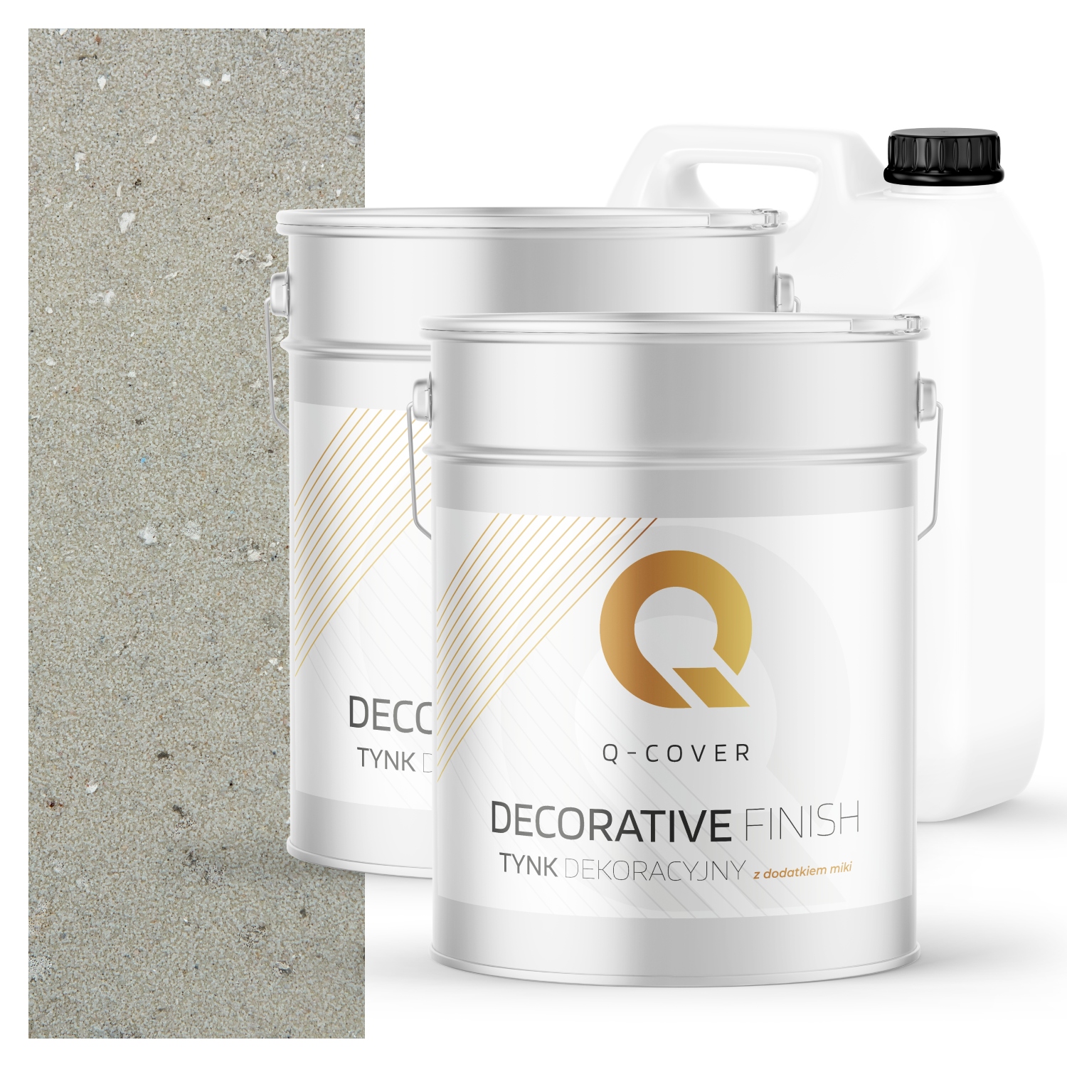 Dekorativní Omítka Sada Na 7 m2 Béžová Světlá Se Stříbrnou Mikou Grunt D803