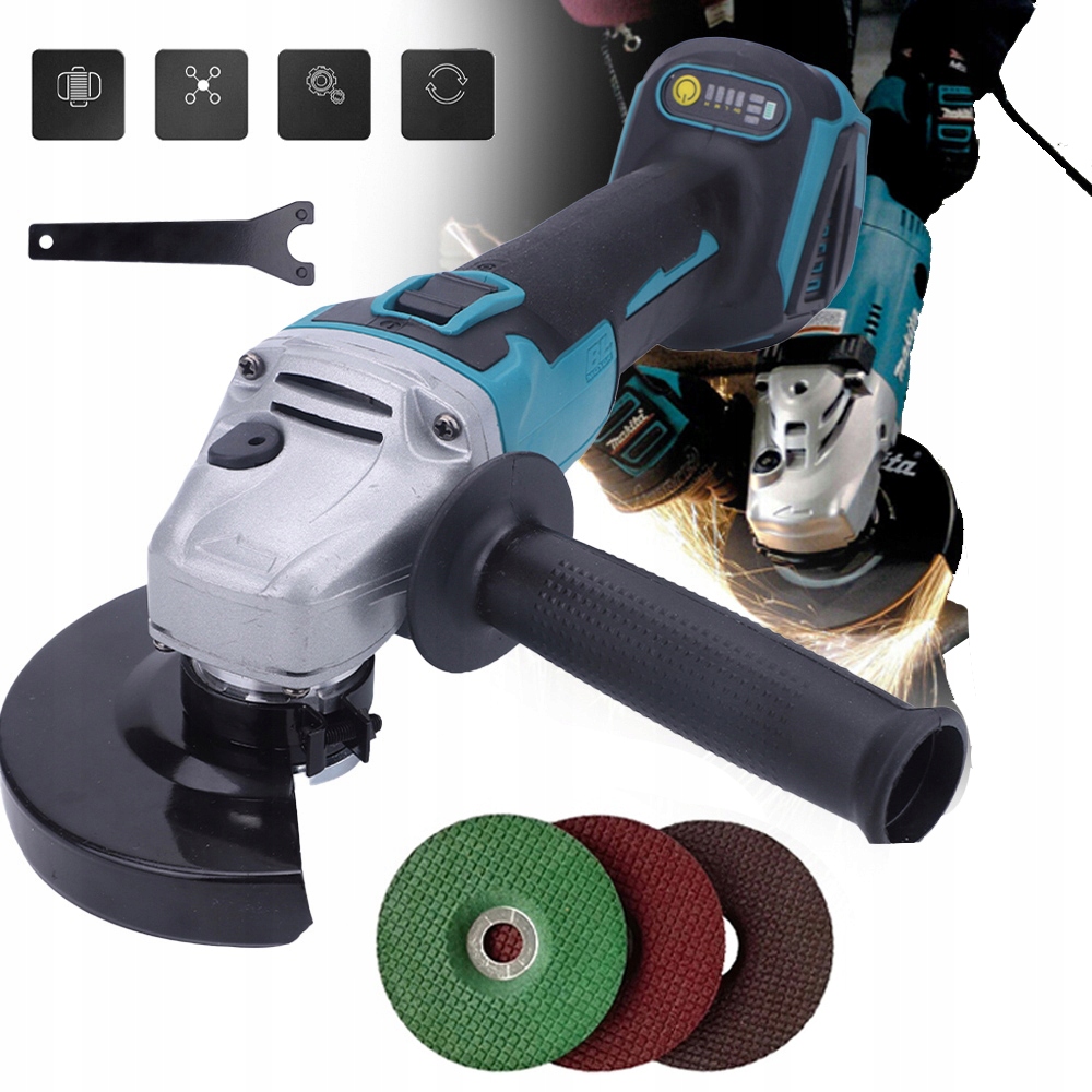 Úhlová Bruska Akumulátorová Leštička Bruska Bez Aku 18V 125MM +3*KOTOUČ