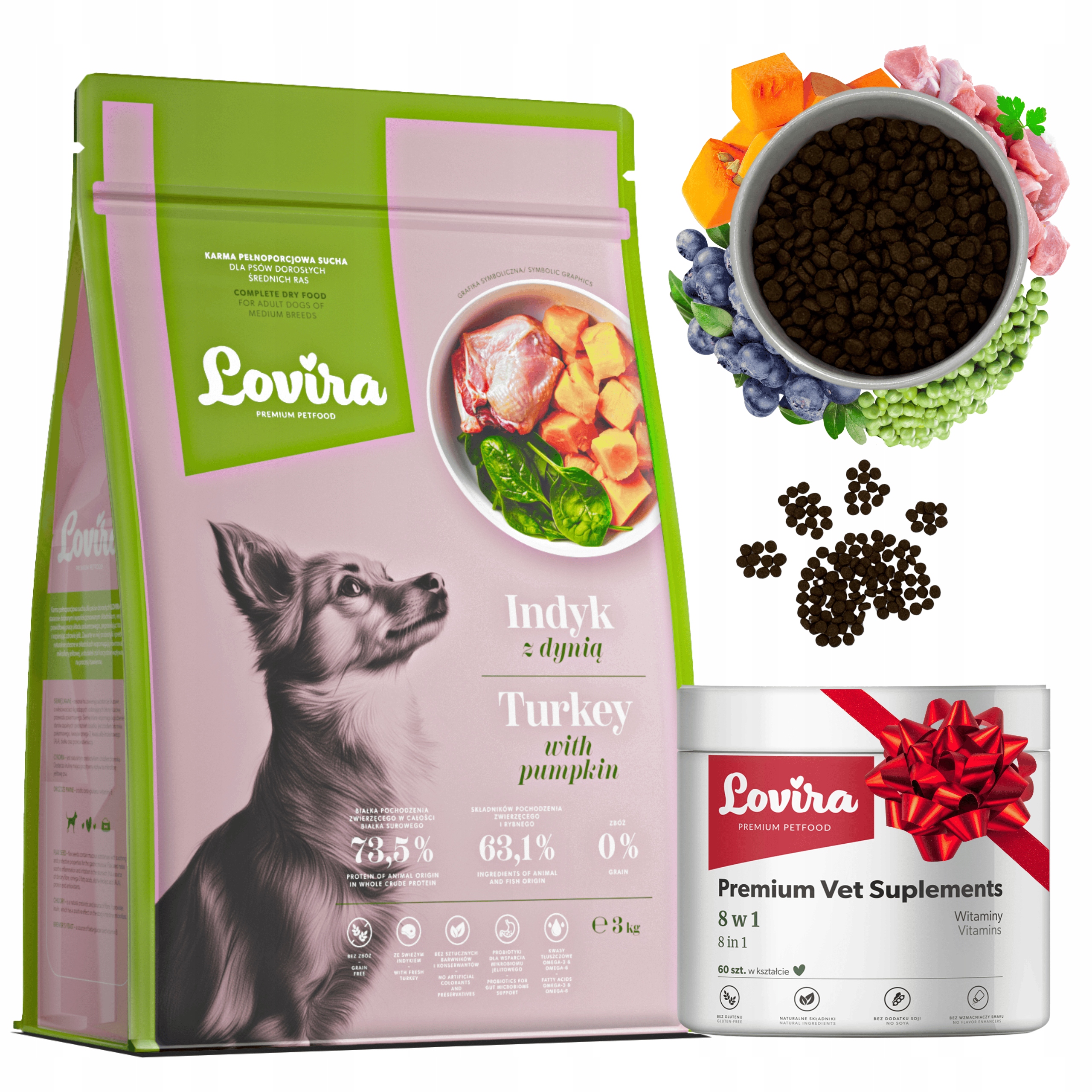 Krmivo Suché Krůta+bonus Doplňky Pro Psa 8v1 komplex Vitamínů 60 ks