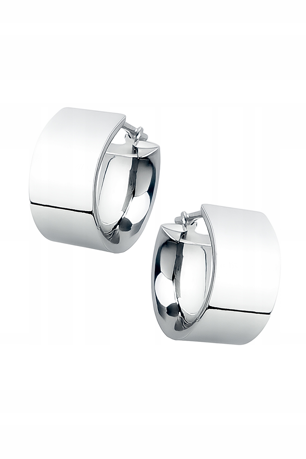 Stříbrné náušnice s širokými hladkými kolečky