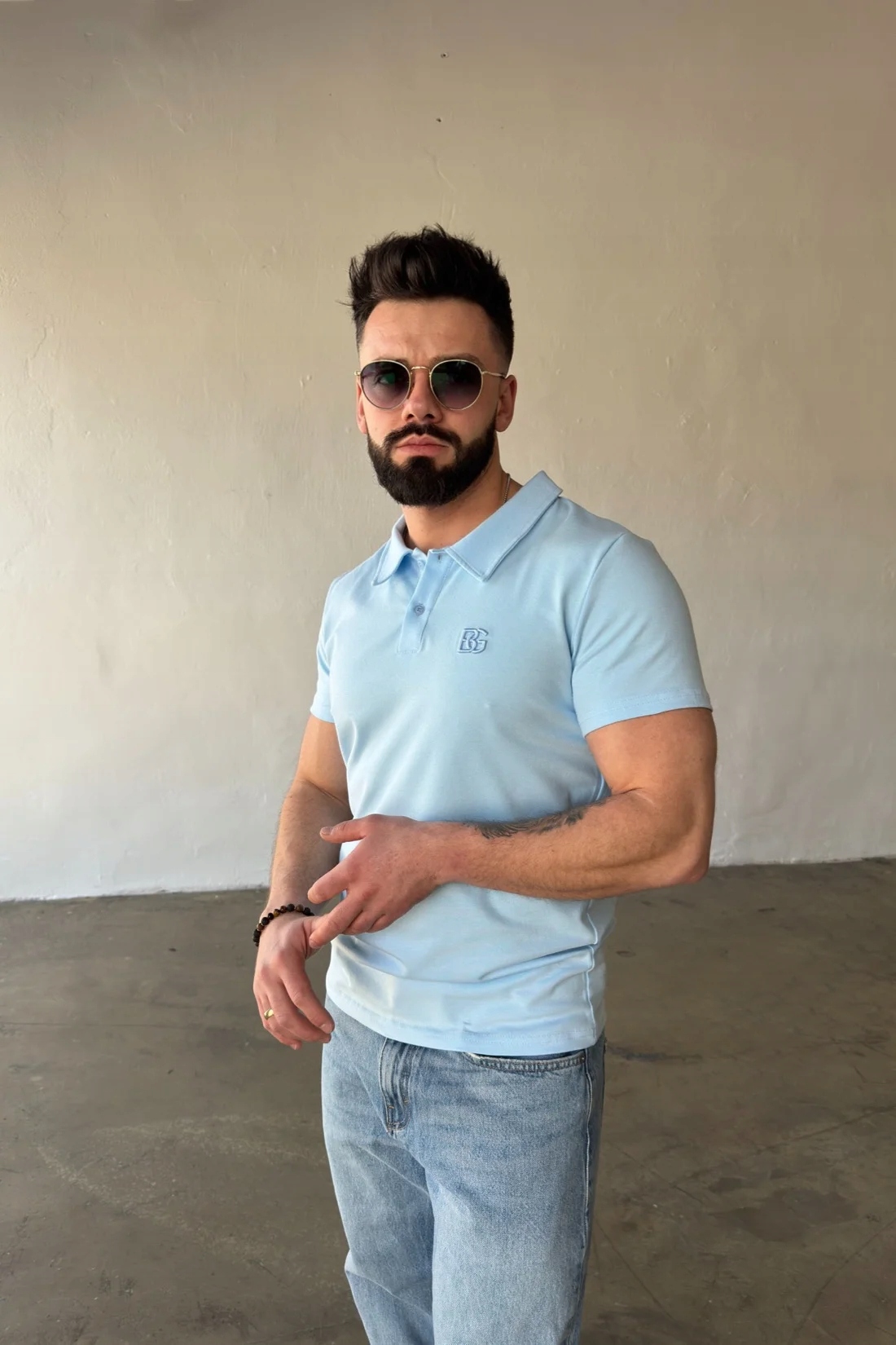 Pánské polo tričko Bg Polo světle modrá L