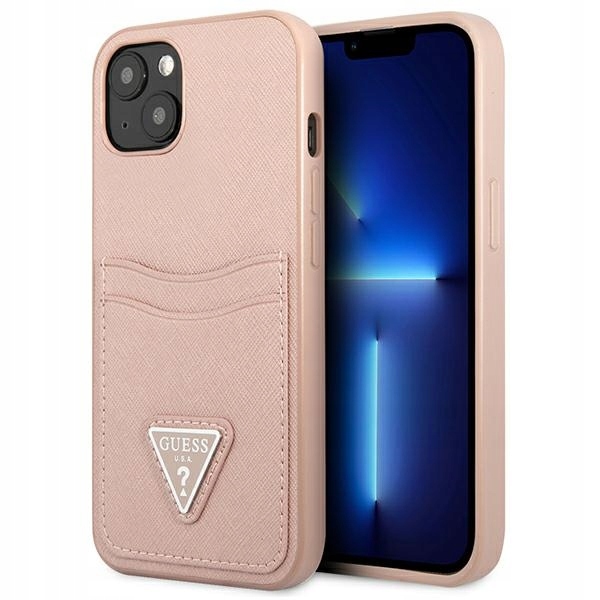 Pouzdro Guess Saffiano Triangle Pro Iphone 13/14/15 6.1" Růžové