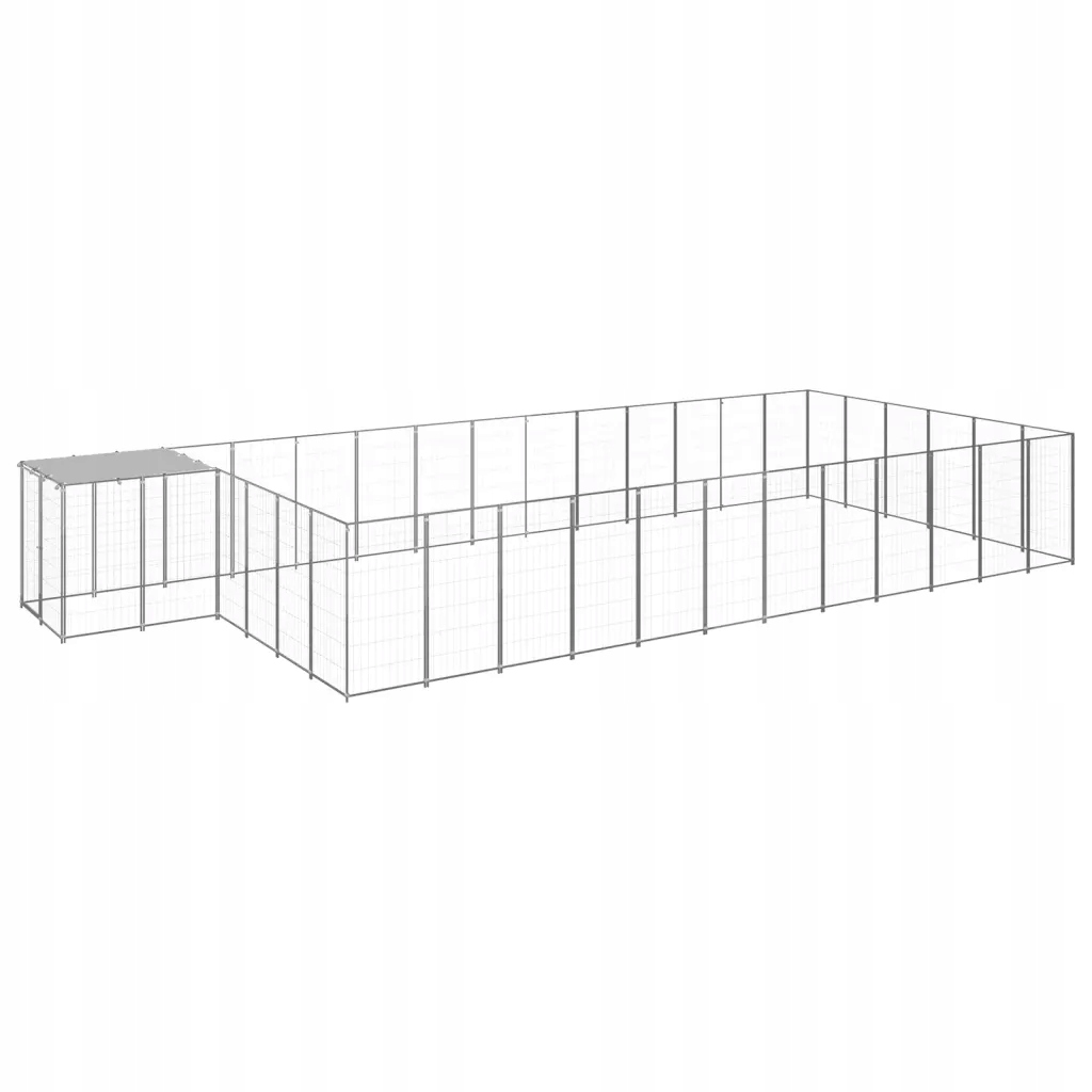 Levně Kotec pro psa, stříbrná, 22,99 m², ocelová