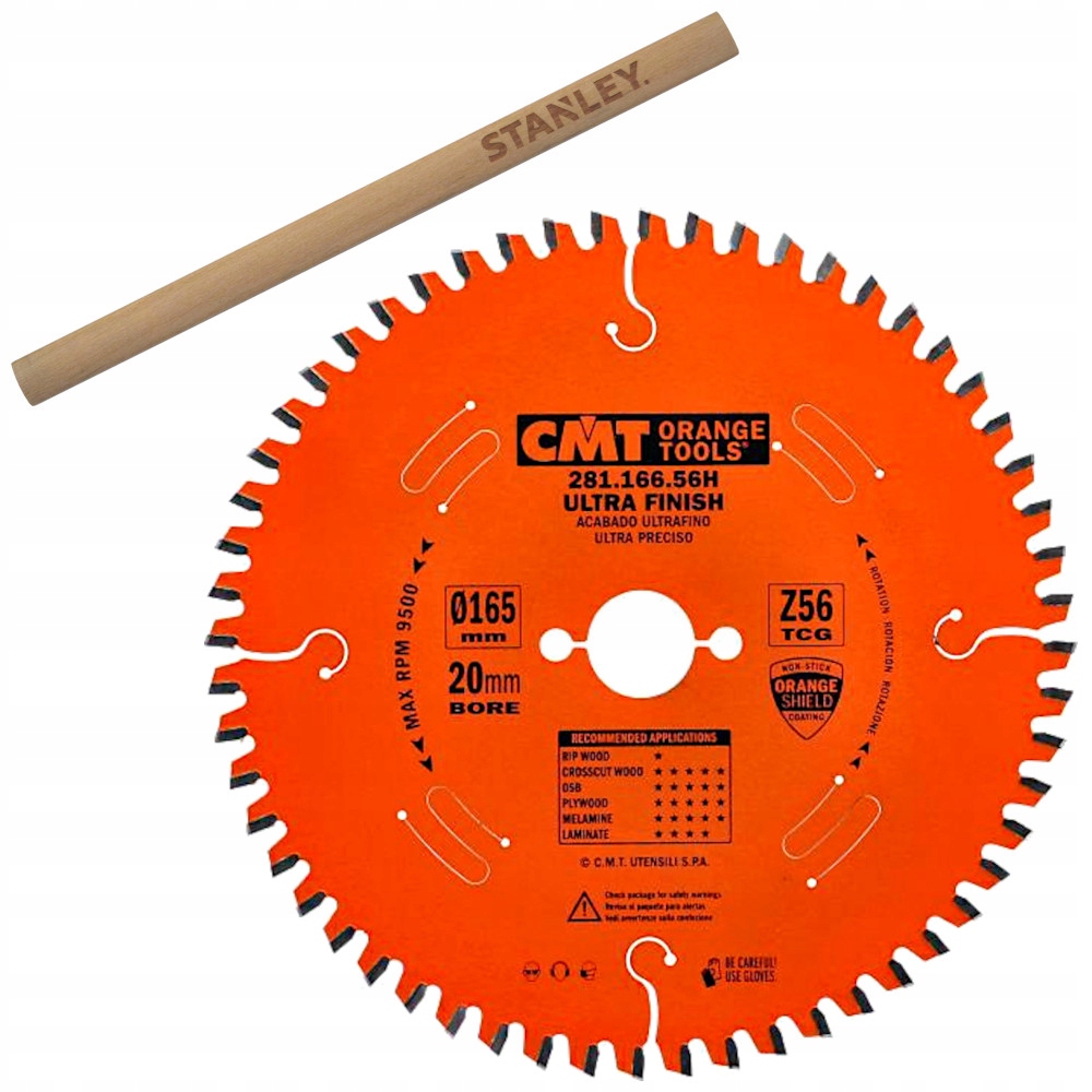 Cmt Tarcza do drewna laminatu Mdf Osb piła 165 x 20mm 56z widia 281.166.56H