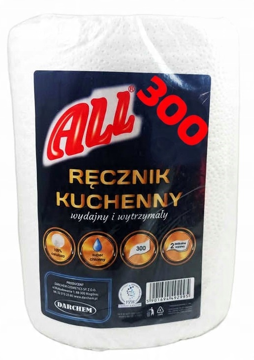 

Ręcznik Kuchenny Papierowy Chłonny 300 Listków All