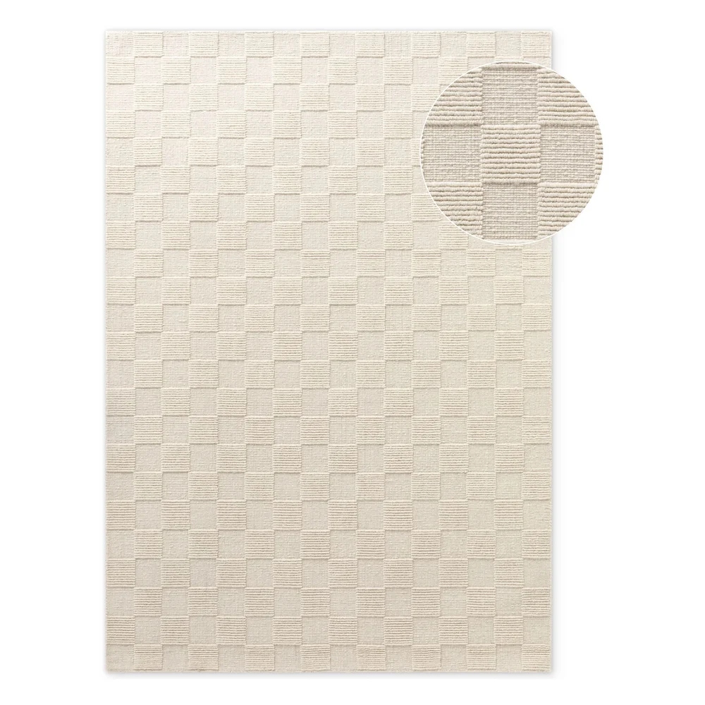 Koberec do obývacího pokoje 120 x 170 cm, krémový, moderní 3D vzor