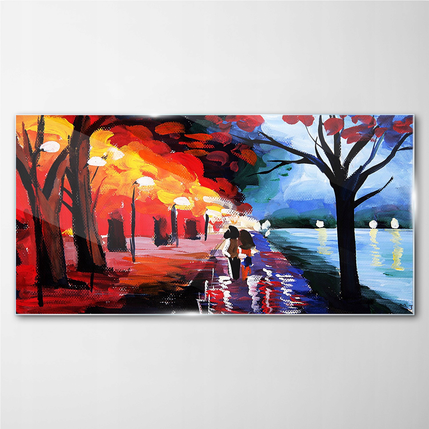 

Foto obraz szklany na ścianę Park lampy 140x70 cm