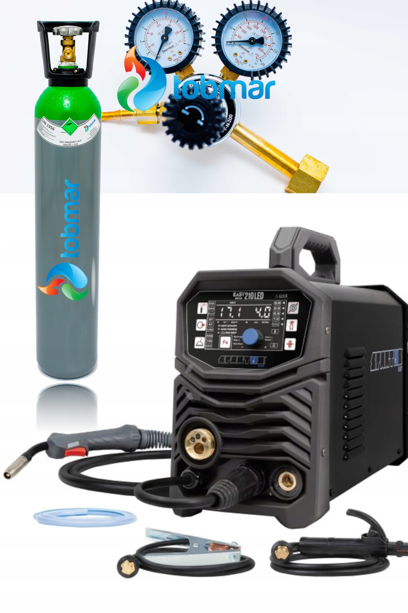 Migomat spawarka Spartus Easy Mig /mag/mma/tig Lift 210 Led Butla+reduktor