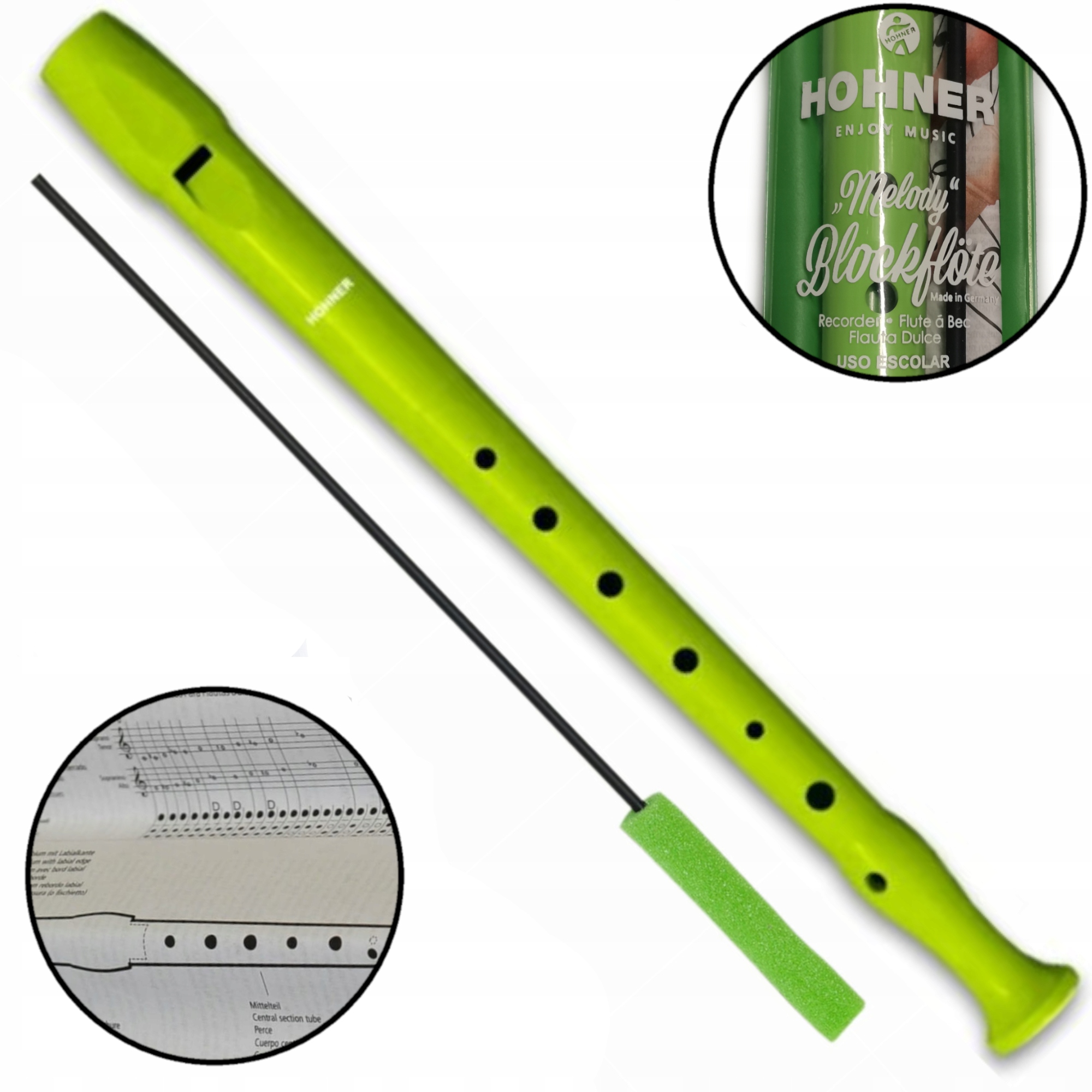 9508 Green Flet prosty sopranowy renesans Hohner