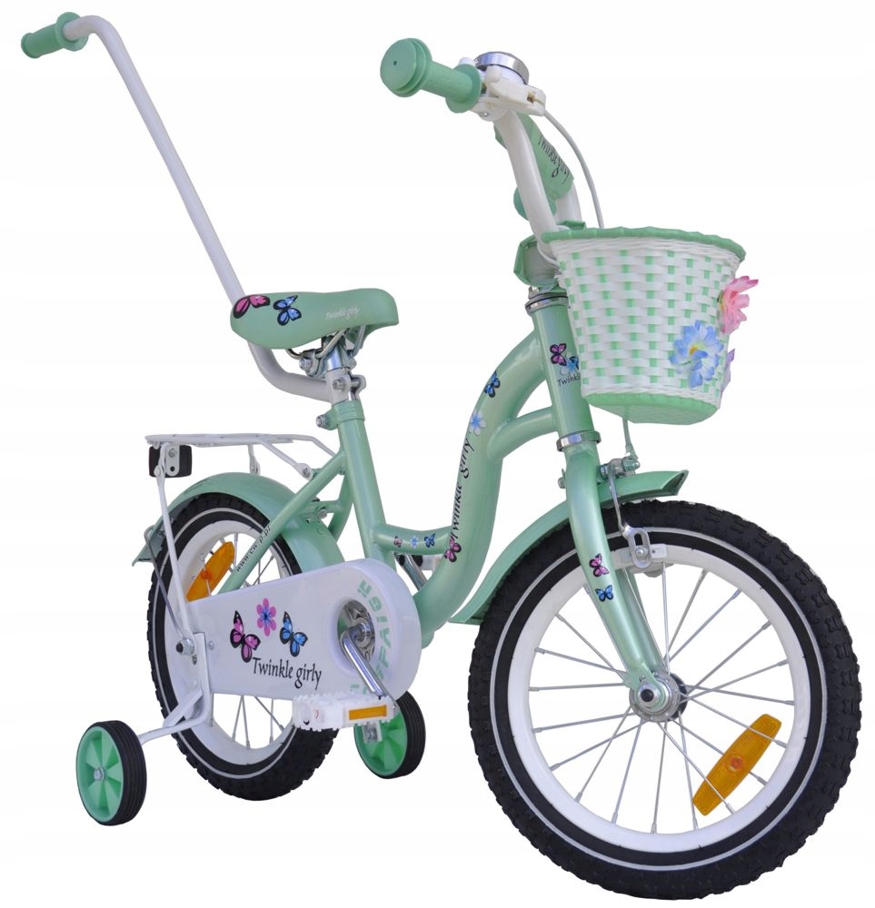 Rower 14 cali TWINKLE GIRLY Butterflies MINT Model TWINKLE Girly