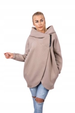 

Bluza z krótkim suwakiem ciemny beż