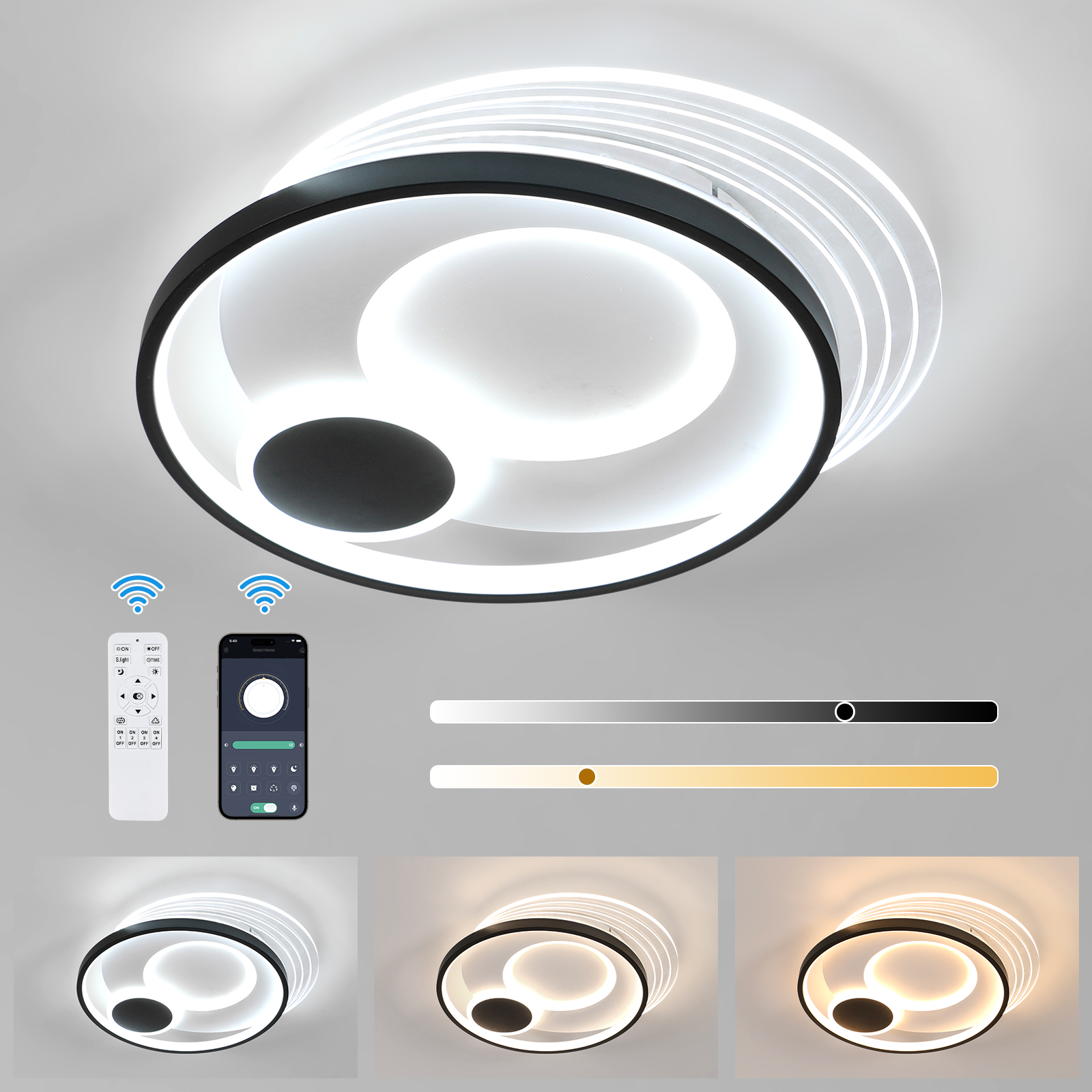 Led Stropní Svítidlo Plafon Kulaté s Dálkovým Ovládáním Moderní do Ložnice 31W